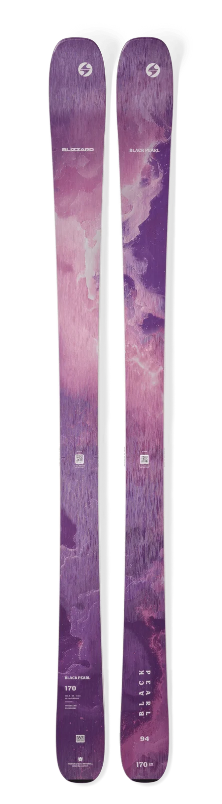 2027 Blizzard Black Pearl 94: full pair topsheet view