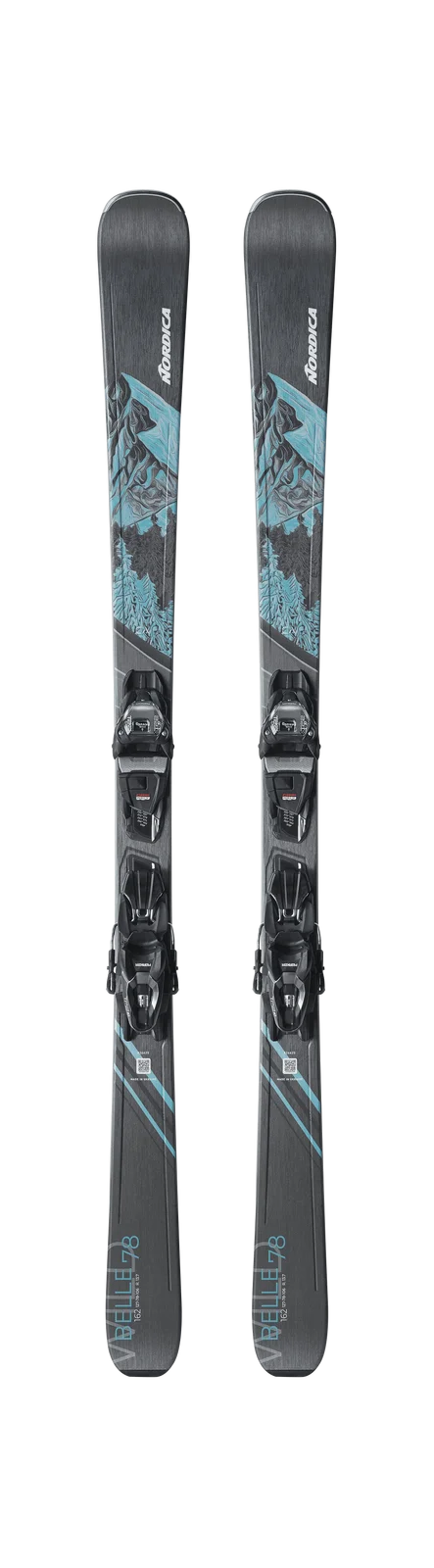 2027 Nordica Wild Belle 78 CA + TP2 Comp 10: full topsheet pair with bindings