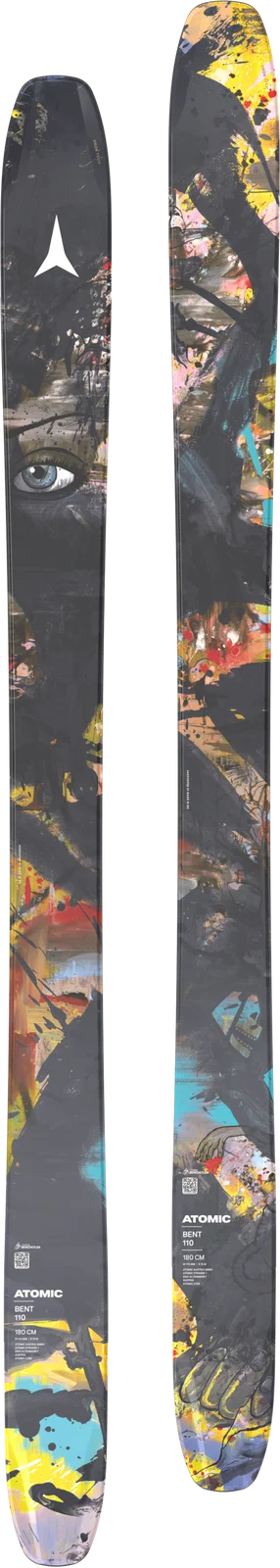 2027 Atomic Bent 110: full topsheet view of both skis with Chris Benchetler artwork